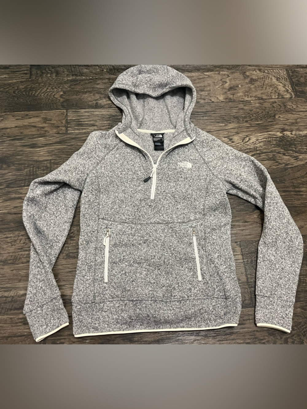 The North Face Heather Gray Half-Zip Hooded Sweater